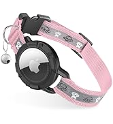 Odokele Reflective AirTag Cat Collar, Integrated Cat Tracker Collar with Air Tag Holder and Bell,...