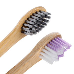 Features plant-based bristles from castor oil