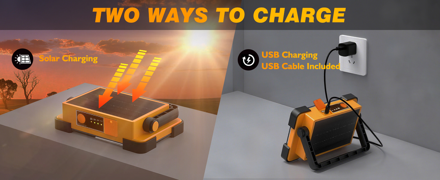 LED solar work light