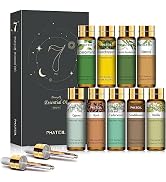 PHATOIL Premium Essential Oil Set - 9x10ML Pure Essential Oils for Massage, Aromatherapy, Diffuse...