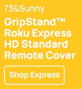 Bundle: GripStand Roku Express | HD Standard Remote Case Sky Glow and Ultra Black
