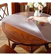 OstepDecor Frosted Round Table Cover Protector, 2mm Thick 48 Inch Round Table Protector for Dinin...
