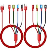 Multi Charging Cable 3.5A, [2Pack 6Ft] 4 in 1 Multiple Charging Cord Braided Multi USB Cable Adap...