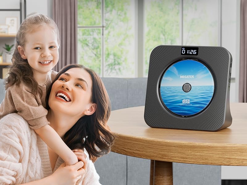 Megatek CP28BR Portable Desktop CD Player with Bluetooth and FM Radio