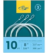 SF Pre-Tied Loop Fly Fishing Tapered Leader Nylon Clear Trout Freshwater Saltwater Bonefish Permi...