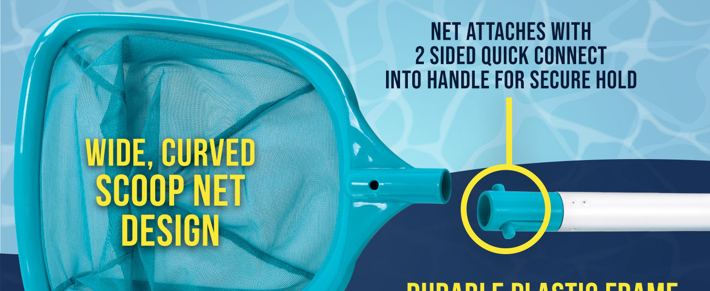 pool skimmer net leaf debris cleaner basket fine mesh bag aluminum pole section extendable