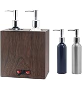 Elitzia Walnut Wood Massage Oil Warmer Independent Dual-Bottle Heating Control with 4 Massage Oil...