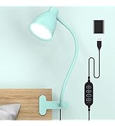 BOHON Desk Lamp with Clamp, 10W 38 LED Clip on Light, 3 Color 10 Brightness Auto Off Timer, Flexi...