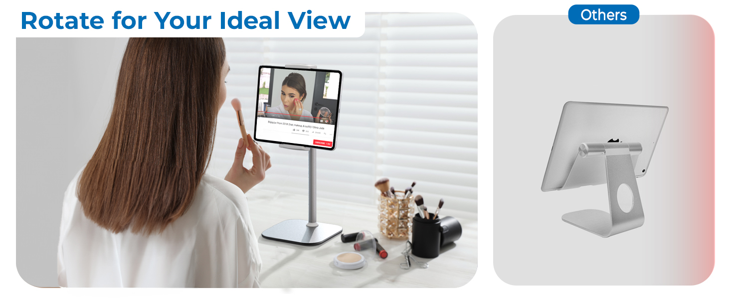 Rotating soporte para iPad, portable monitor with stand and adjustable tablet stand holder