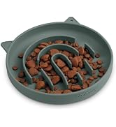 Coomazy Silicone Slow Feeder Dog Cat Bowls, Interactive Puzzle Toy for Pets Food Training, Keeps ...
