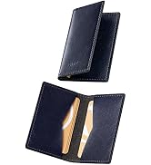 VULKIT Leather Business Card Holder 2 Sided Slim Business Name Card Organizer for Men or Women, U...