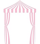 CHUNNIN Pink Circus Party Awning Carnival Theme Decorations Circus White and Pink Striped Porch B...