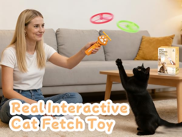 Cat Flying Launcher Toy, Real Interactive Cat Fetch Toy