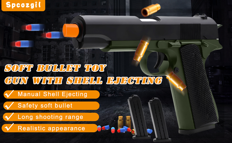 soft bullet toy gun with shell ejecting