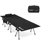 Gonex 31.5" Extra Wide Camping Cot with Leg Extenders 2 in 1 Portable Folding Cot for Adults Heig...