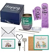 Aller Home&amp;Kitchen Happy Retirement Gifts for Women. Funny Retirement Gift, Wine Gift Set. You Ca...
