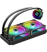 T-240MM Black ARGB Liquid CPU Water Cooling with 240mm ARGB PWM Fan,Temperature Display, Computer...