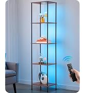 EDISHINE RGBW Floor Lamp, 5-Tier Display Shelf with Light, Adjustable Brightness &amp; Color Temperat...
