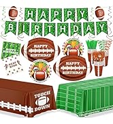 Football Birthday Party Decoration,177PCS Football Disposable Tableware Party Supplies,Set of 24 ...