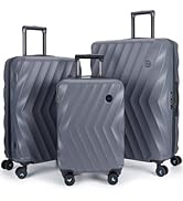 BAGSMART Luggage Sets 3 Piece Suitcase PC Hardside Luggage with Spinner Wheels TSA Lock Lightweig...
