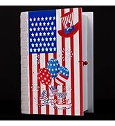 Green Convenience 4th of July Decorations,with American Flag Decorative Book Lamp,Independence Da...