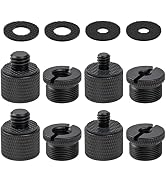 12 Pieces Mic Stand Adapter, Mic Thread Screw Adapter 5/8 Female to 3/8 Male and 3/8 Female to 5/...