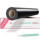 HTVRONT Heat Transfer Vinyl Black HTV Vinyl Rolls - 12