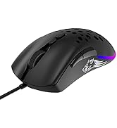 Wired Ultralight Drag Clicking PC Gaming Mouse with Side Buttons RGB Backlit Honeycomb with Weigh...