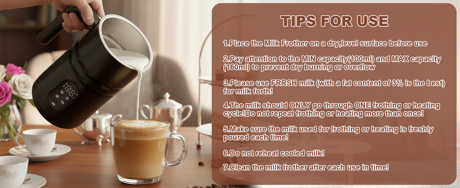 Electric Milk Frother Automatic Hot &amp; Cold Foam Maker