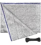UNIUP 90% Aluminum Foil Shade Cloth Mesh No Grommets Silver Tarps Fabric Privacy Screen Pet Shade...