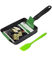 MyLifeUNIT Tamagoyaki Pan, Japanese Omelette Pan Nonstick with Silicone Spatula, Square Egg Pan 7...