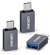 LOKUKA USB C to USB A Female Adapter (3 Pack), USB 3.0 Female to USB Type C Male OTG Adapter Conv...