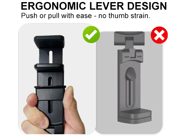 Ergonomic Lever Design for easily push and pull