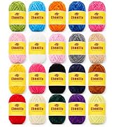 Coopay 20 Colors Chenille Yarn Set, Mini Soft Velvet Crochet Yarn | 25g/0.88oz Mini Skeins, Color...