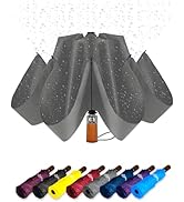 NEW Reverse Compact Travel Umbrella for Backpack and Car with Teflon Coating Inverted Umbrella Au...