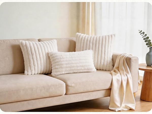 cream pillow covers