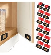 SUESONG 12 Pack Cabinet Magnets for Closure, Black, No Drill Ultra-Thin | 15 lb hold, embedded ma...