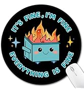 Dumpster on Fire Small Mouse Pad, Funny Mousepad for Desk Laptop Gaming, Cute Round Mouse Pads wi...