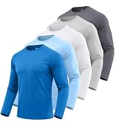 ZITY 5 Pack: Men's Long Sleeve Shirts UPF 50+ UV Sun Protection Quick Dry Athletic Shirts for Run...