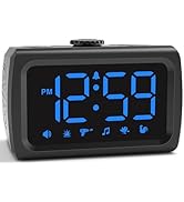 Peakeep 115dB Super Loud Alarm Clock for Heavy Sleepers Hearing Loss, 6 Wake-up Sounds Siren Jack...
