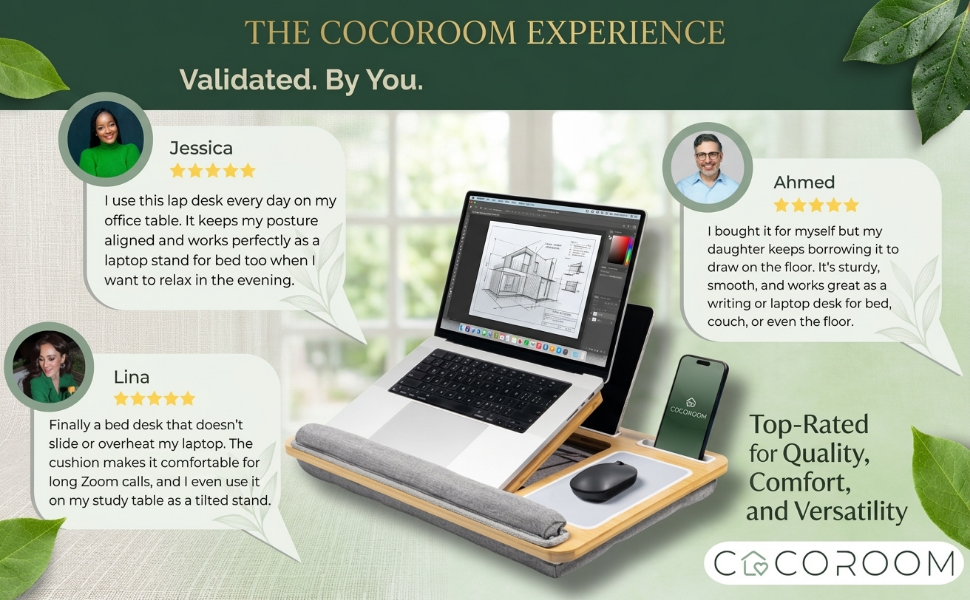 lap desk for laptop with cushion, laptop desk for bed, laptop table for bed