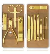 Manicure Set, Stainless Steel Nail Clipper Set with Travel Case | 12-Piece Set with Thicker Steel...