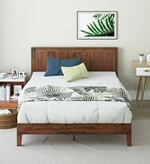 ZINUS Vivek Deluxe Wood Platform Bed Frame with Headboard, Wood Slat Support, No Box Spring Neede...