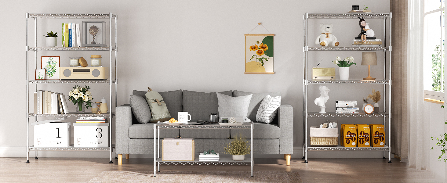 WIDE metal 5 shelf