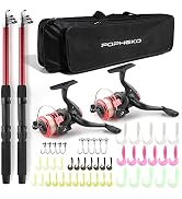Telescopic Fishing Rod Reel Combo 2pcs 5.9FT/6.89FT Collapsible Fishing Pole Spinning Reel Lures ...