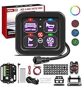 Nilight 4 Gang Switch Panel 12V 24V Universal Circuit Control Relay System with RGB Backlight Fus...