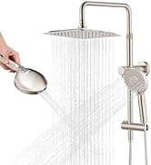 LOCALAND 10 Inch High Pressure Rainfall Shower Head with Handheld Combo, 9 Setting Handheld Showe...