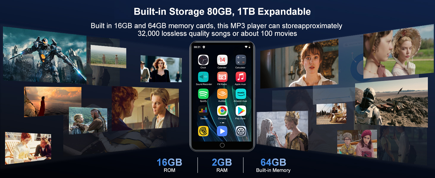 MP3 Player with Bluetooth and WiFi