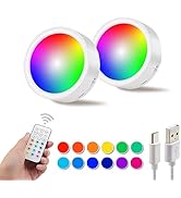 DAMI Under Cabinet Lighting with Remote Control, Rechargeable Battery Operated Wireless Shelf Lig...