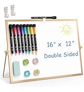TSJ OFFICE Small White Board - 12 X 16 Inches Small Magnetic Dry Erase Board with Hooks for Wall,...